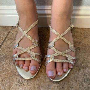 L. Miller Gold Heels - Size 8